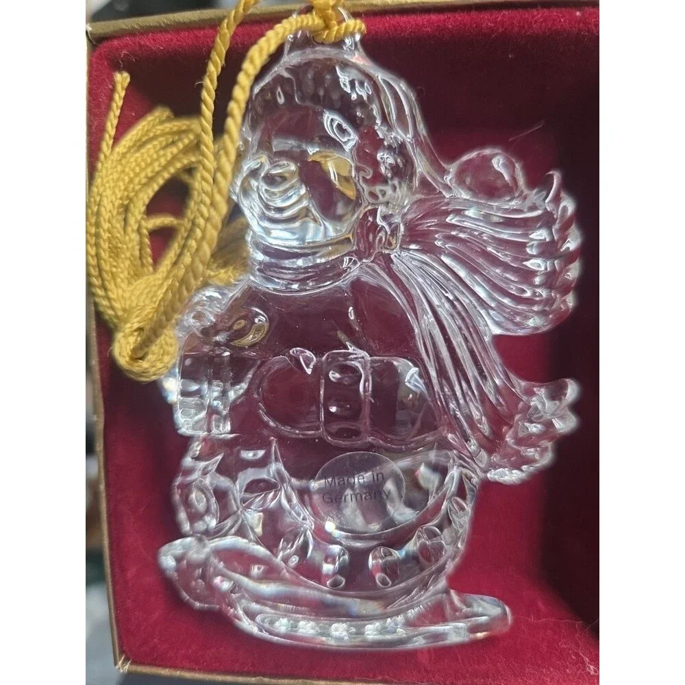 Gorham Lead Crystal Snowman Ornament Germany Vintage 3.5” w/ Tassel NIB